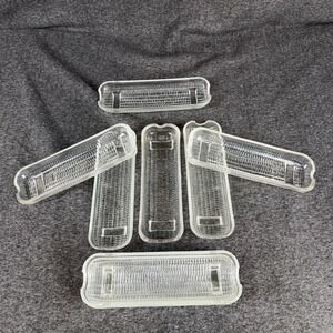 Vintage‎ Unmarked Clear Pressed Glass Corn Cob Trays Set 9 Serving Dishes